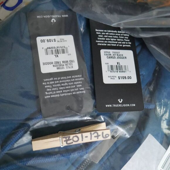 True Religion Men's Fleece Sweatsuit 2 Piece Tracksuit Matching Hoodie Joggers - Picture 8 of 9